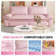 Canapé-lit convertible 3-en-1 rose 73,2 po