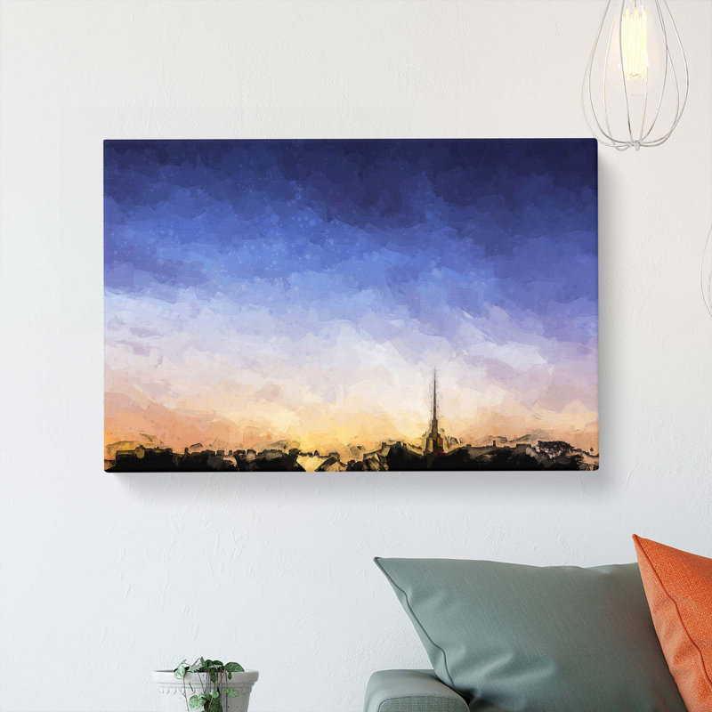 Skyline Of Helsinki In Finland In Abstract - Wrapped Canvas, 30 x 20 Inch