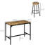 Ensemble de table de bar et tabourets 5 pièces à hauteur de comptoir, conception peu encombrante avec charme industriel pour les espaces de vie compacts