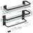 Bathroom Shelf Wall Mounted Floating Glass Shelf with Towel Rack 2 Tiers-517172002