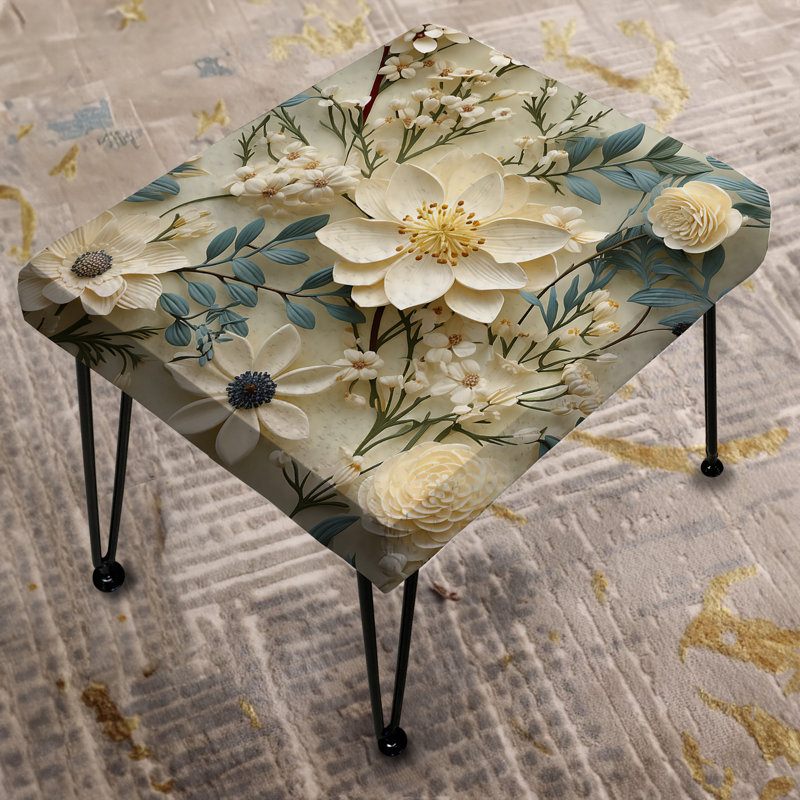 Mcgaw - Floral Rectangle Ottoman