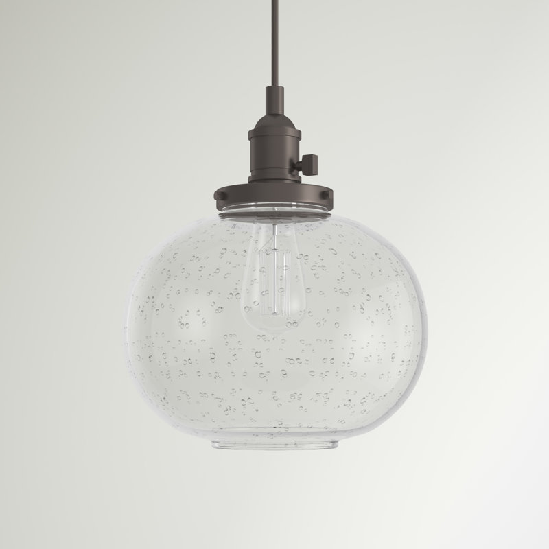 Luminaire suspendu sphère 1 lumière Antioch, Bronze vieilli
