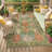 Washable American Countryside Floral  6X9 Green Outdoor Rug, Non Slip Quick-Dry Mesh Rug for Patio Deck Backyard-501633765-501256122