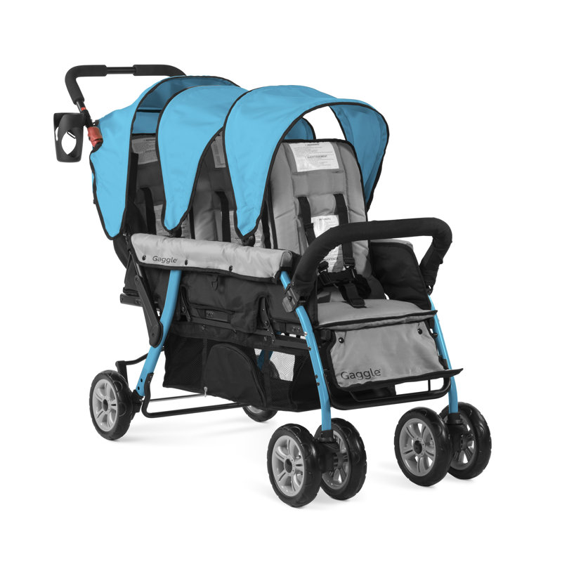 Poussette 3 places avec auvent Gaggle Compass, Bleu / noir
