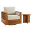 Ensemble 2 pièces de chaises pivotantes d'extérieur avec table d'appoint