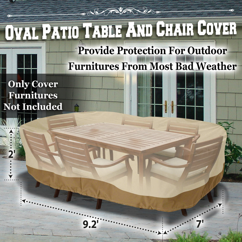 Housse rectangulaire pour jardin de patio/table, H 22,83 po x l 84 po x P 110 po