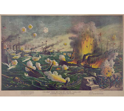 «Bataille navale à la baie de Manille, Philippines», impression