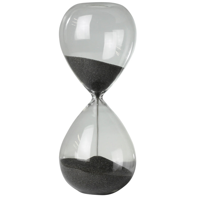 Hedberg Hourglass, Black, 8" H x 3" W x 3" D, 1