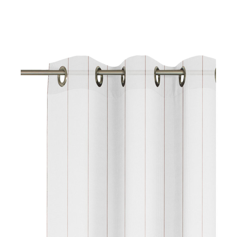 Meydan Semi Sheer Single Curtain Panel, 245cm H x 600cm W, Silver/Terra