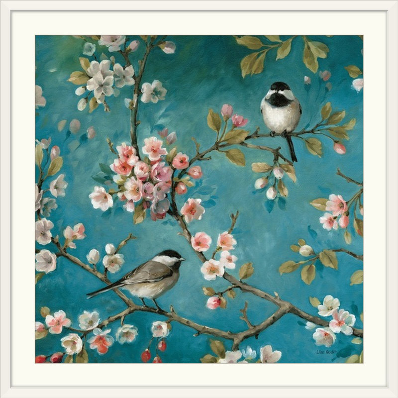 «Blossom I» par Lisa Audit, reproduction d'art, H 28 po x l 38 po x P 1 po, Cadre blanc