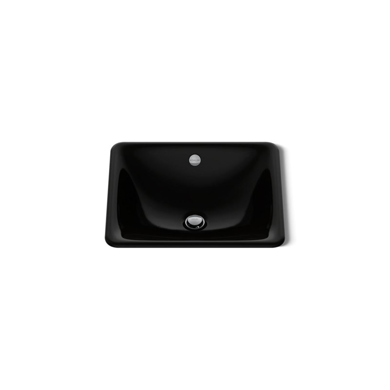 Iron Plains Dual-Mount Bathroom Sink, Black Black