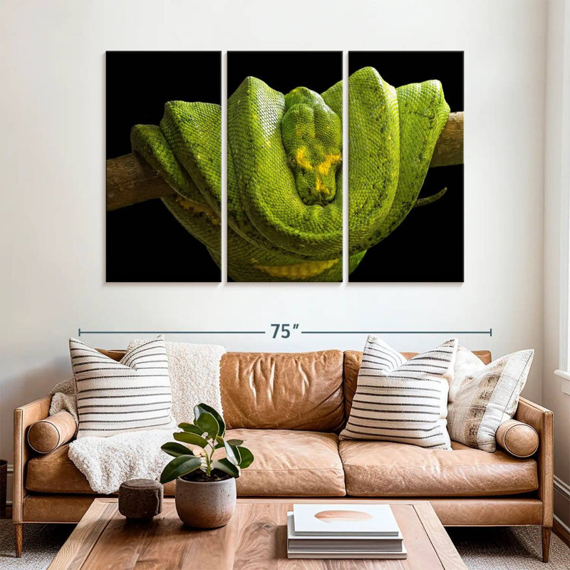 Brampt Green Boa Constrictor, 42" H x 65" W