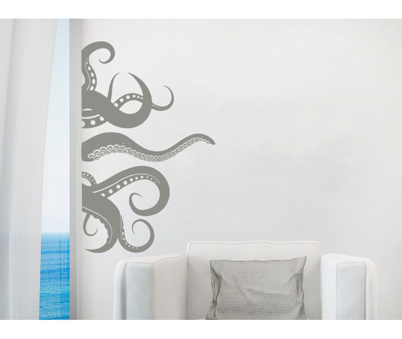 Adhésif décoratif Octopus Kraken Tentacles, Gris argenté