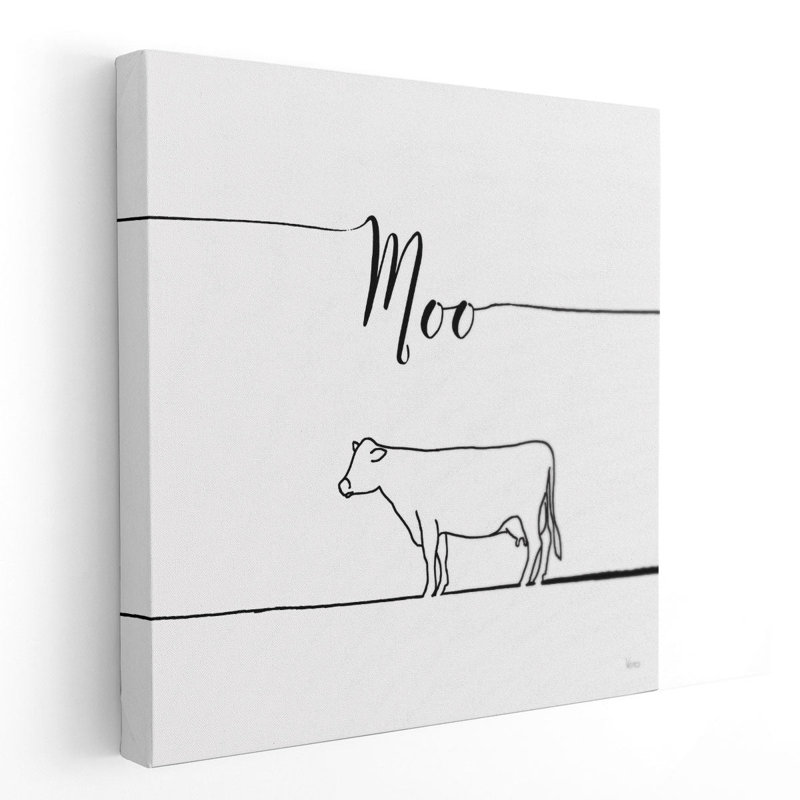 «Underline Farm VII Black and White», reproduction d'art sur toile, H 16 po x l 16 po
