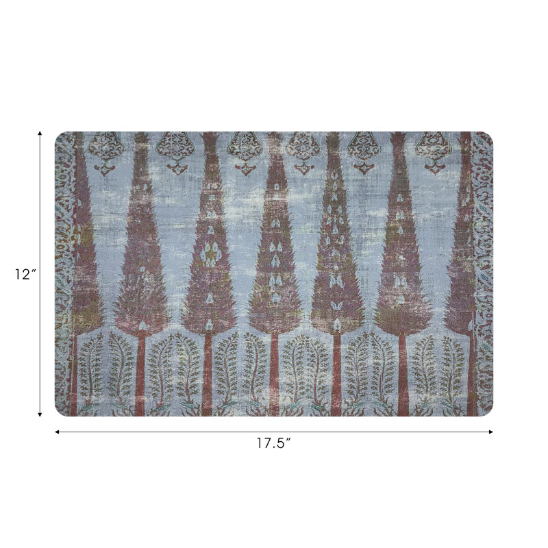 Topkapi Garden Pebbles Placemat Set, Turquoise/Red