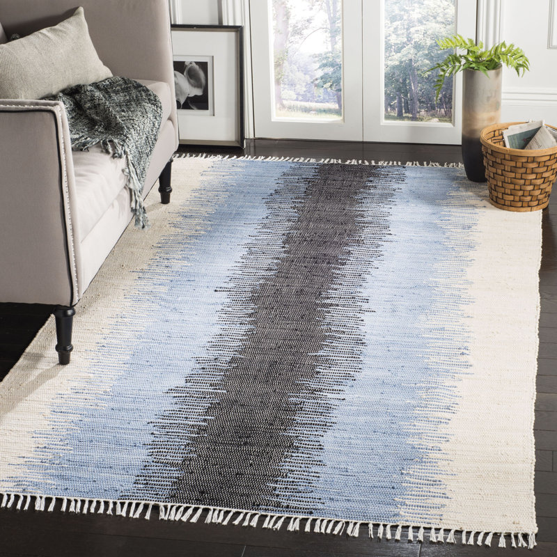 Dunagan Ikat Cotton Hand Woven Area Rug, Rectangle 152 x 244 cm