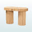 Console en rotin naturel avec base à deux colonnes Kenner, H 25,05 po x l 42,77 po x P 19,44 po
