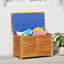 Boîte de rangement pour l'extérieur vidaXL 60 gallons, boîte de rangement en bois d'acacia avec sac résistant à l'eau, brun 35,4 po x 19,7 po x 22,0 po