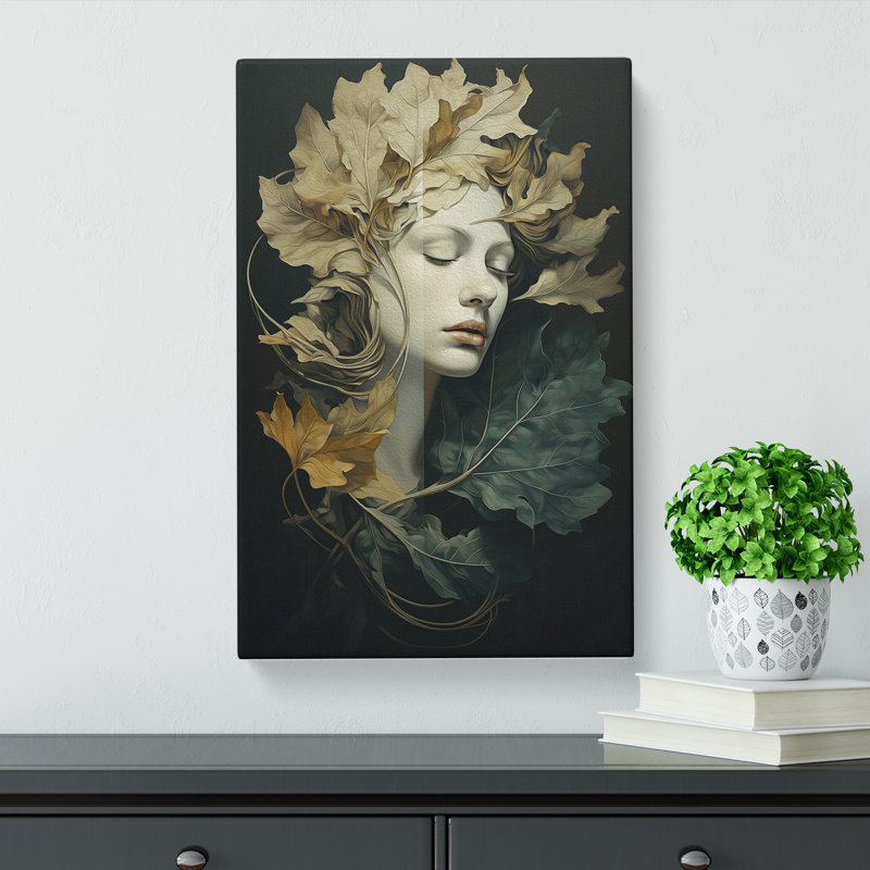Leaf Classicism - Wrapped Canvas, 60cm H x 40cm W x 3cm D