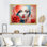 «Red Fashionable Florals Woman Portrait III», art mural mode