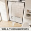 Porte de douche pivotante à demi-cadre avec verre trempé transparent de 44 po à l 48 po x H 71 po