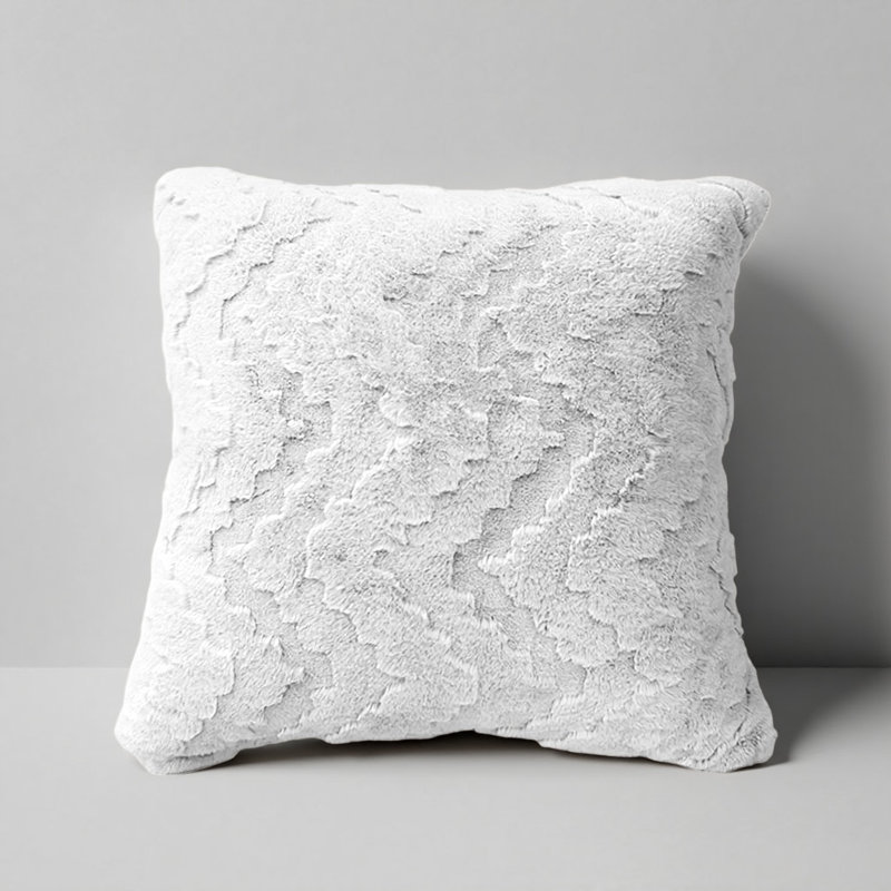 Coussin à poils longs moelleux 2X2 Ft, Blanc