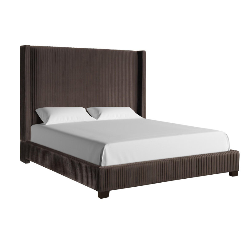 Upholstered Bed In a Box, Dark Brown