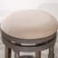 Tabouret de bar gris vieilli de 30 po avec siège en tissu lisse beige - confortable ou à utiliser sur un comptoir en bois franc massif pivotant sur 360 degrés, conçu pour durer à 360 degrés-2011915510-2011915508