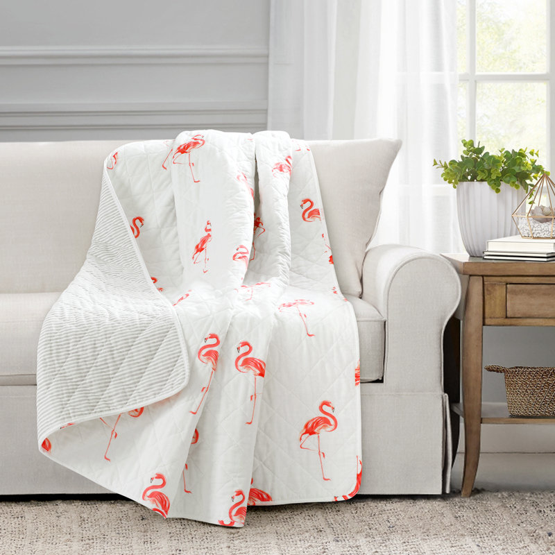 Jeté en coton Kelly Flamingo