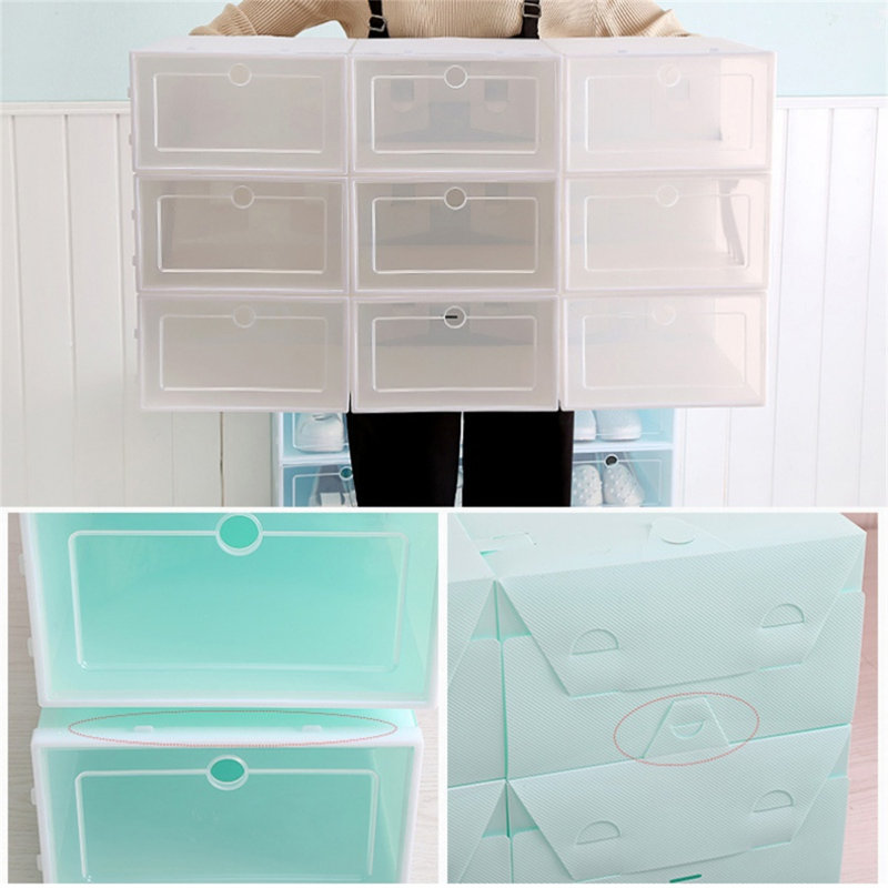 Stackable Shoe Storage Box, Light Green