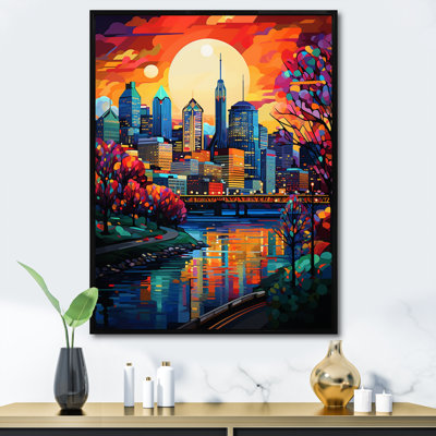 Colorful City Montreal Popart - City Montreal Canvas Wall Art