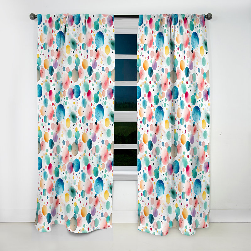 Motif à pois Watercolor Delight I - Rideau abstrait - Rideau occultant - 1 panneau, L 52 po x L 108 po