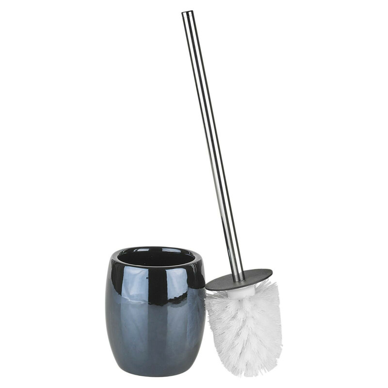 Hower Free-Standing Toilet Roll and Brush Holder, Black