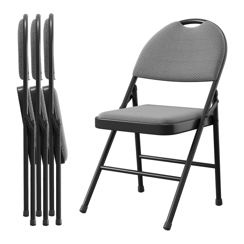 Set of Metal Folding Chairs with PU Leather Padded Seat & Backrest | Sturdy Steel Frame, Stackable & Portable for Indoor/Outdoor Events, Dining & Camping