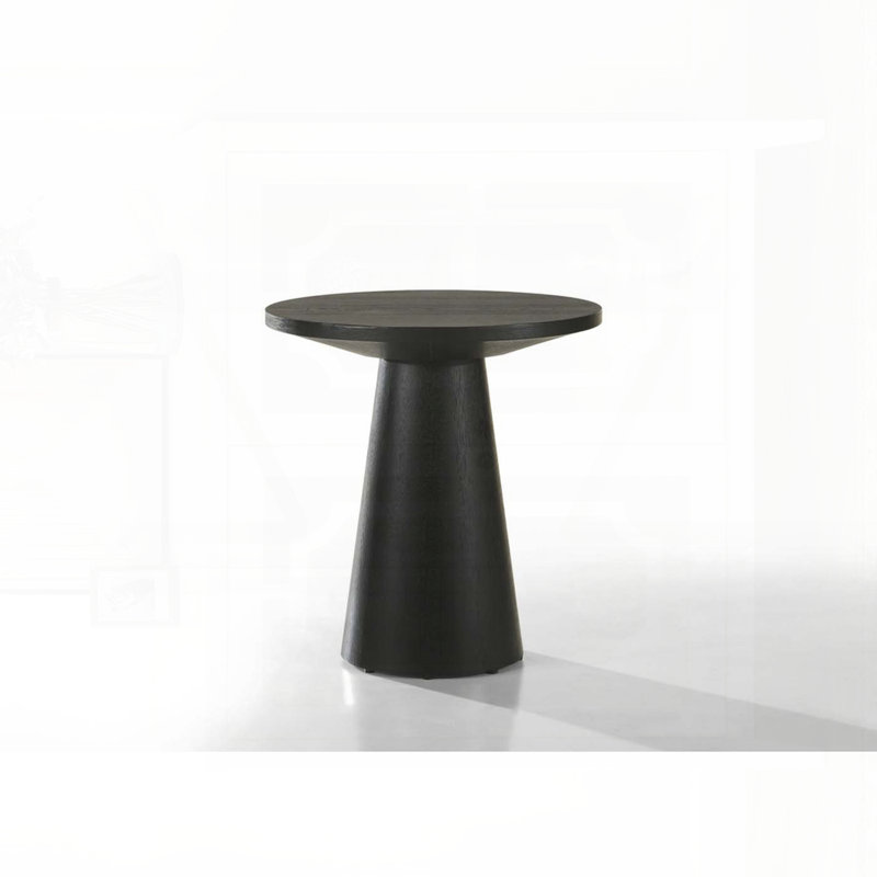 Jacopo Ebony Black 20"W Round Console Table with Pedestal Base