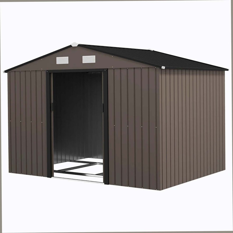 Remise pour outils, remise de jardin, H 109 po x l 76,8 po x P 75,5 po, Brown