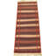 Tapis brun / ivoire en laine fabriqué à la main Kilim