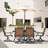 7-Piece Patio Iron Dining Set with Textilene Swivel Chairs, Brown and Black-615794787-615794844
