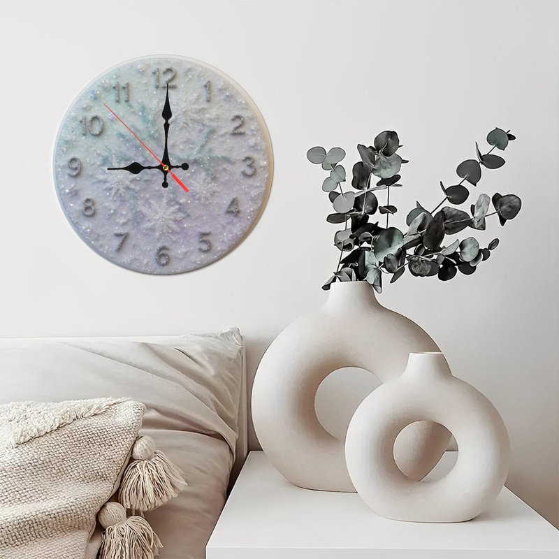 Flocon de neige-paillettes-horloge-cadran