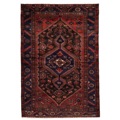 Tapis noir et rouge Andelz 4 pi 2 po x 6 pi 4 po