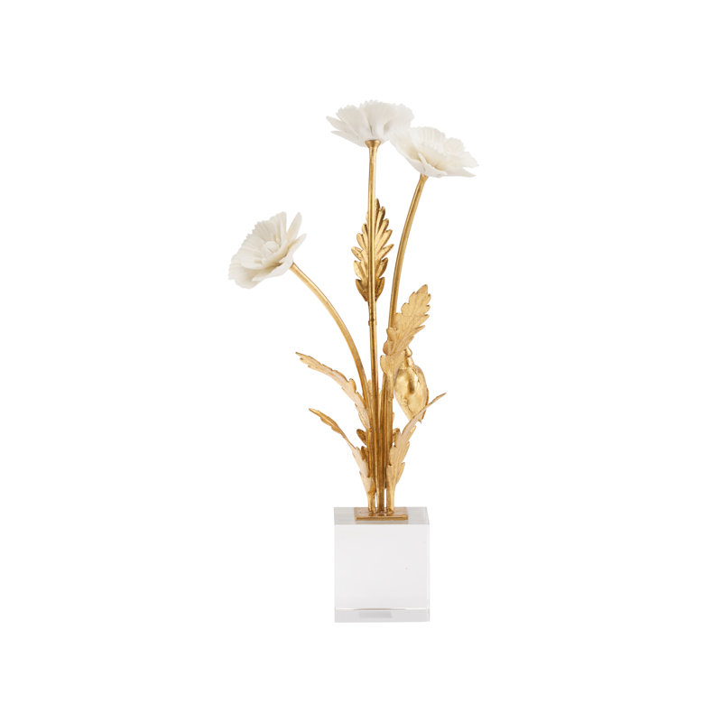 Porcelain Poppie In Crystal Base