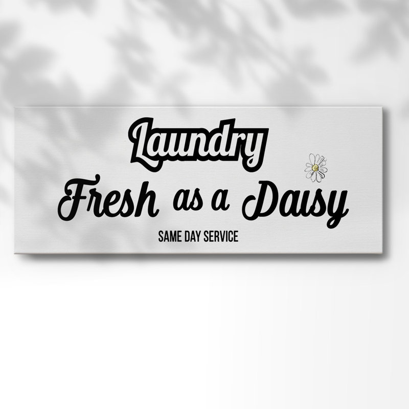 Daisy Laundry - Toile tendue avec châssis, H 12 po x l 30 po x P 1,5 po