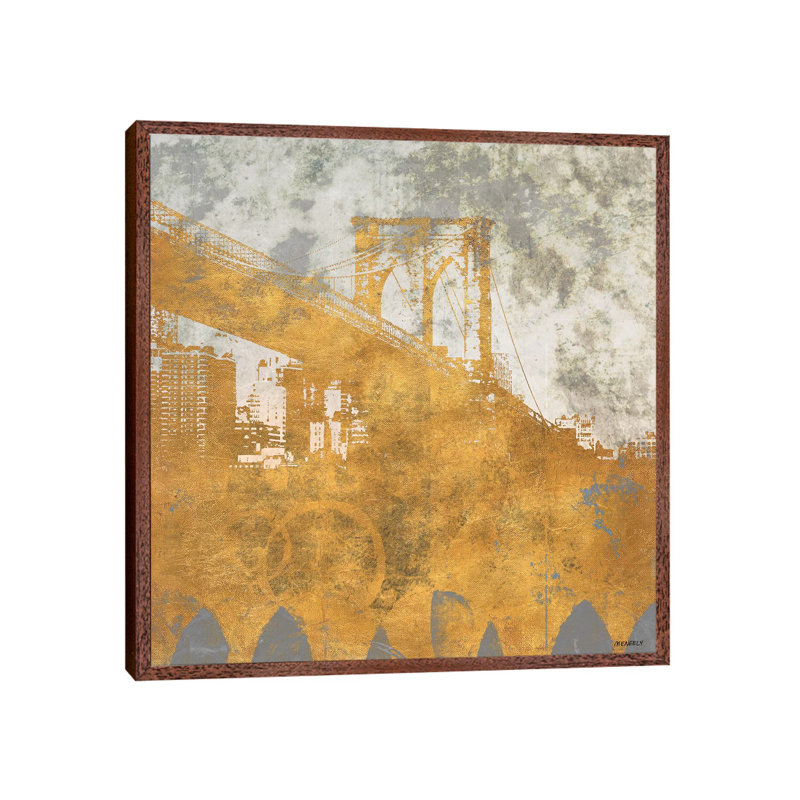 NY Gold Bridge At Dusk I by Dan Meneely - Gallery-Wrapped Canvas Giclée on Canvas, 93.98 cm H x 93.98 cm W