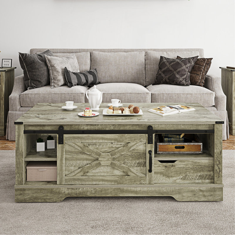 Grande table rectangulaire à porte de grange coulissante Farmhouse