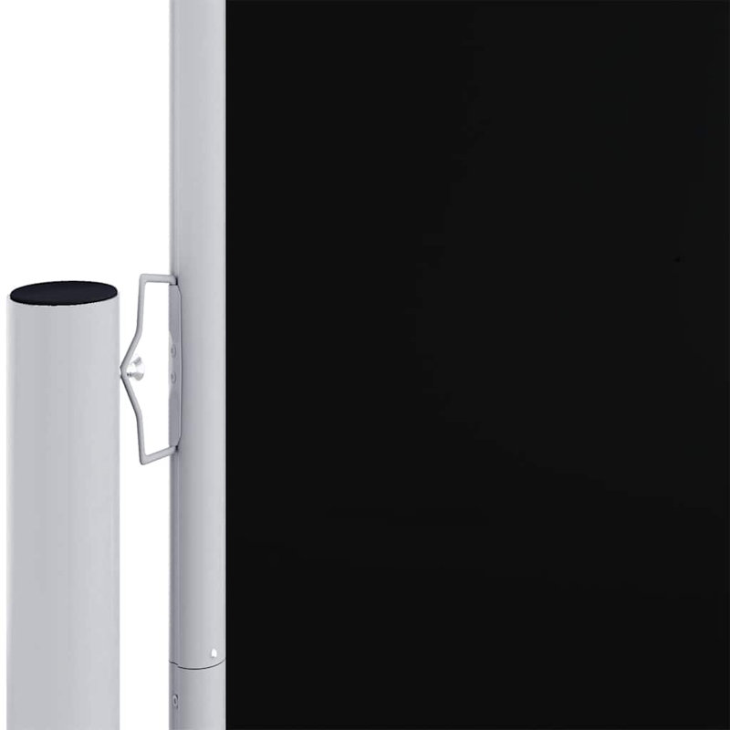 Paravent rétractable avec auvent pliant, Noir, H 70,9 po x l 393,7 po