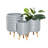 Cosmoliving By Cosmopolitan Set Of 3 White Wood Planter 14", 16", 18"H-1149087423