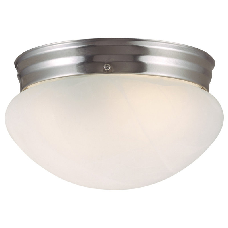 Plafonnier encastré simple à 1 lumière Kalona, H 5 po x l 7,63 po x P 7,63 po, Nickel satiné