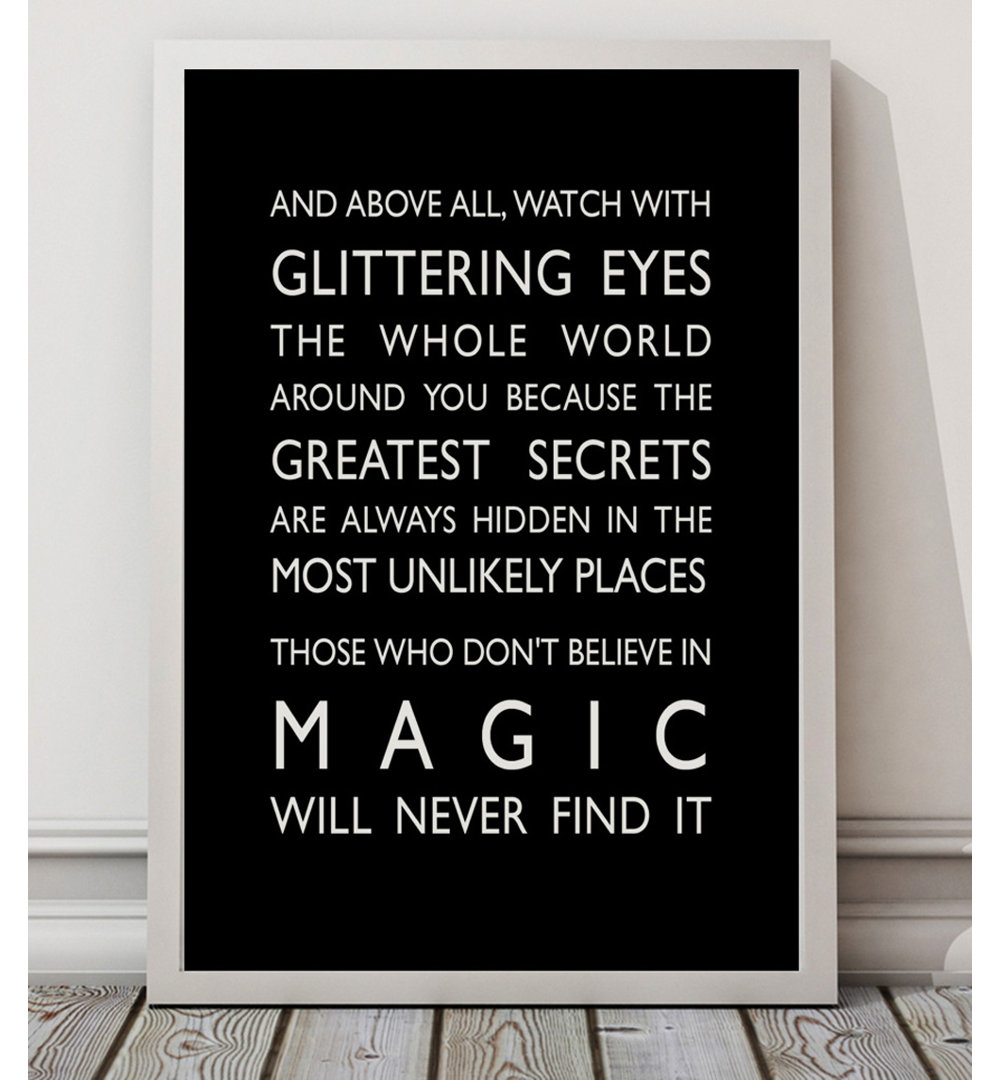 'Glittering Eyes' - Unframed Typography Print on Paper