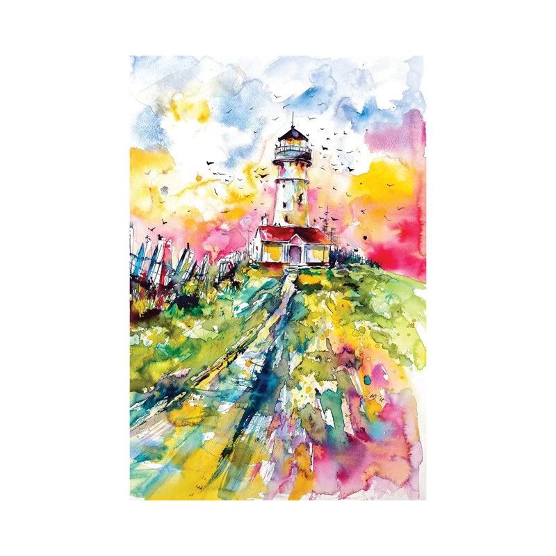 Lighthouse With Birds by Anna Brigitta Kovacs - Wrapped Canvas Gallery-Wrapped Canvas Giclée, 20.32 cm H x 30.48 cm W