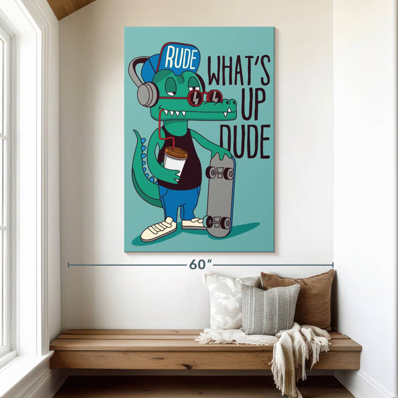 «What Up Dude», typographie amusante, H 51 po x l 34 po